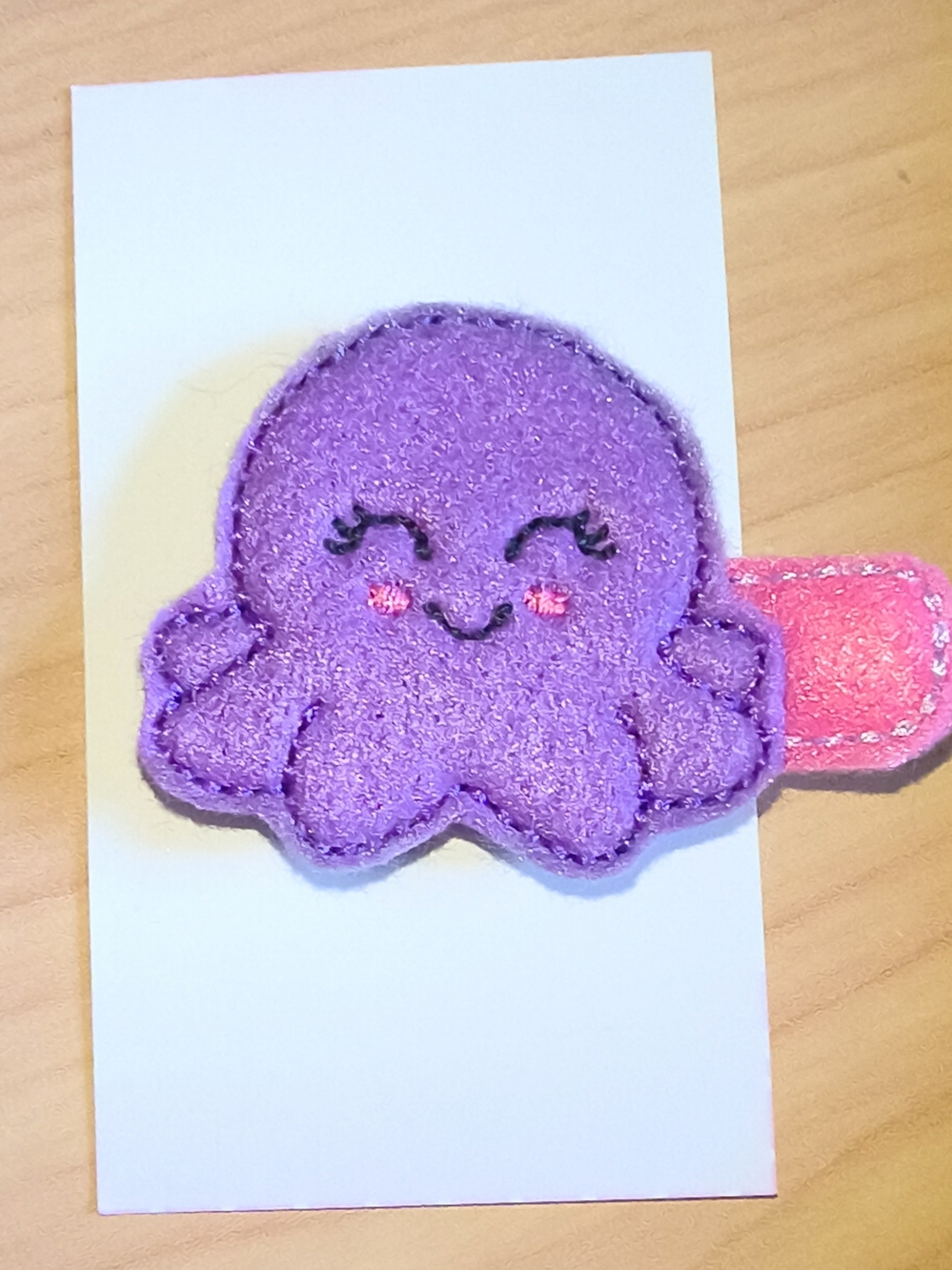 Purple Octopus Kids Hair Clip - Cute Felt Sea Toy